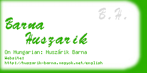 barna huszarik business card